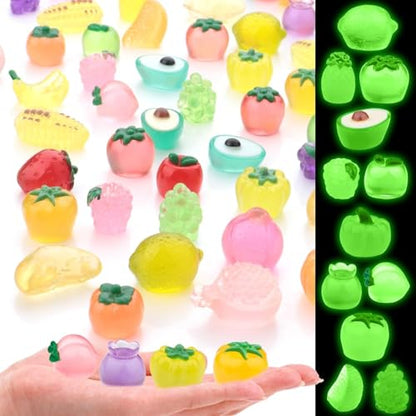 40PCS Mini Resin Plant Variety Pack, Resin Fruits and Vegetables Figurines - color: Random Plants and Fruits