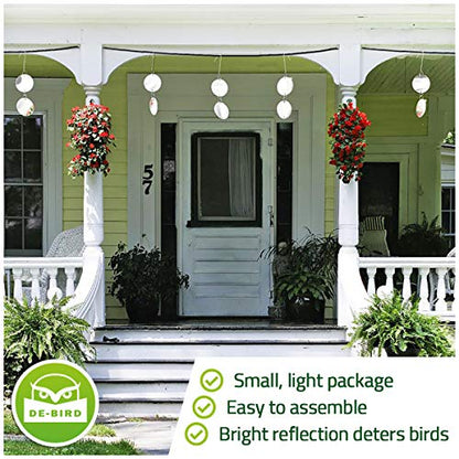 De-Bird Reflective Hanging Discs – Outdoor Reflective Garden Accessories with Swivel Hooks – Reflective Discs for Gardens, Patios, Trees, and Balconies – 8 Pack - size: 8Pack-Repellent Disks