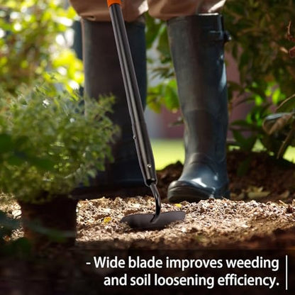 Hoe Garden Tool, Heavy Duty Garden Hoe for Weeding, Metal Garden Hoe with Long Handle, 58 Inches