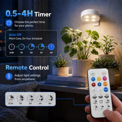 3 Pack Rechargeable Grow Light for Indoor Plants, Cordless Plant Lights