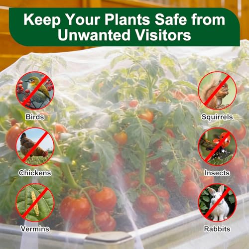 2 Pack Garden Netting for Raised Beds, Fits 4 x 2 ft Rectangular Beds - size: For 4×2 ft (L×W)