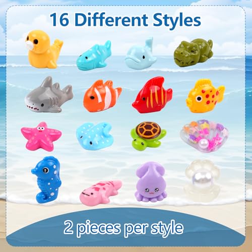 30PCS Ocean Resin Animals Variety Pack, Tiny Sea Animal Figurines - color: Fixed Marine Life