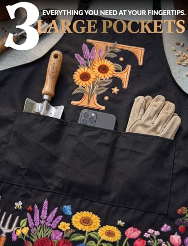 InnoBeta Personalized Gardening Gifts for Women, Gardener, Plant Lovers, Adjustable Apron with Pockets - color: J