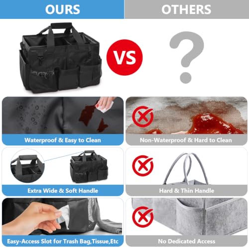 17 Inch Extra Large Cleaning Caddy Bag for Housekeepers, Black Tool Bag - color: Black, size: Extra Large