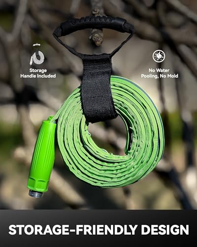 RAINPOINT Garden Hose 50FT, Up to 60% Lighter Non-Expanding Water Hose with TPE Inner Tube, Lightweight & Flexible Anti-Kink Hose, 800D Oxford Fabric, Weather-Resistant, 450PSI Burst, 3/4" Fittings - size: 50FT