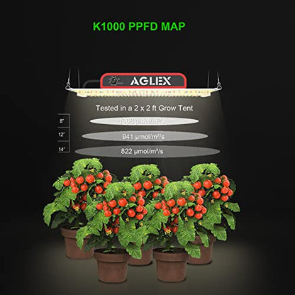 AGLEX K1000 LED Grow Light, Grow Light with Daisy Chain & Dimmable, Full Spectrum Plant Grow Lights for Hydroponic Indoor Plants Seeding - size: K1000