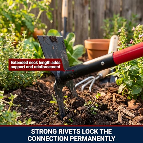 Bully Tools 12-Gauge Two-Prong Weeding Hoe, 58" Fiberglass Long Handle