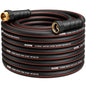Heavy Duty Garden Hose 50ft, NON-EXPANDABLE Flexible Water Hose, Kink Resistant Lightweight Hybrid Hose, Leakproof Hose Male to Female Fittings - color: Black+Red, size: 50ft