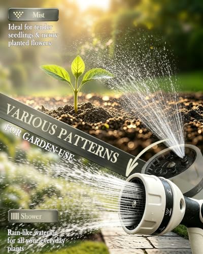 Garden Hose Nozzle - 10 Spray Patterns Water Sprayer Nozzle