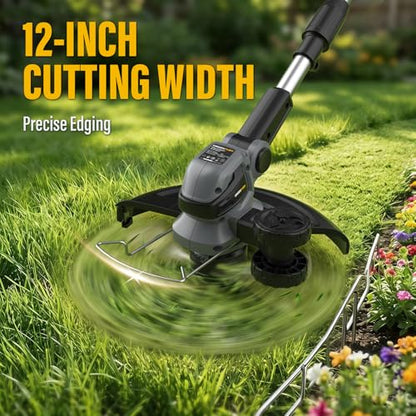 Cordless Weed Wacker Compatible with Dewalt 20V MAX Batteries(Tool Only) - color: Black