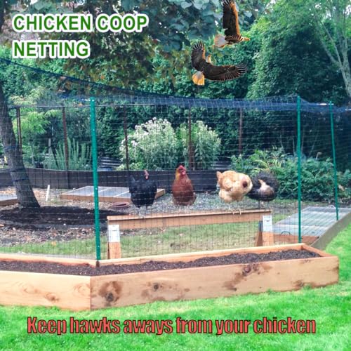 Anti-Bird Nets for Garden Chicken Coops - Garden Netting Over Garden Hoops - size: 1", 25' x 50'