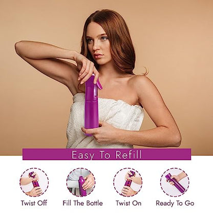 VIGOR PATH Continuous Mist Purple Spray Bottle 300ml Fine Mist for Hair - color: Light Purple - 10oz