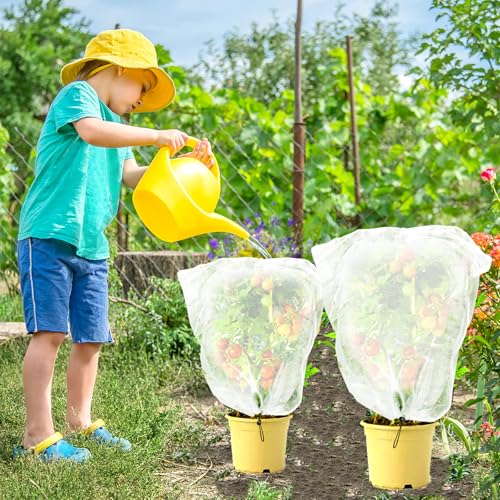 Fruit Tree Netting, Plant Mesh Netting for Garden Protection, Blueberry Bush Insect Netting Cover as Garden Pest Barrier from Cicadas, Bug, Bird (4.9x4 FT, 4Pcs, Zipper & Drawstring Design) - size: 4X4.9FT 4PACK