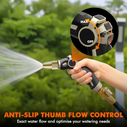 RESTMO Garden Hose Nozzle, Heavy Duty Water Hose Sprayer Nozzle, Black - color: Bronze, size: 4 Watering Patterns