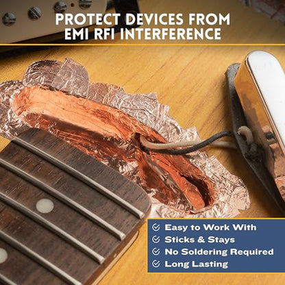 Kraftex Copper Tape [2 Inch x 33ft]. Conductive Adhesive use as Copper Tape for Slugs, Copper Shielding Tape for Guitars, Faraday Tape or Copper Flashing roll. - size: 2" × 33 ft