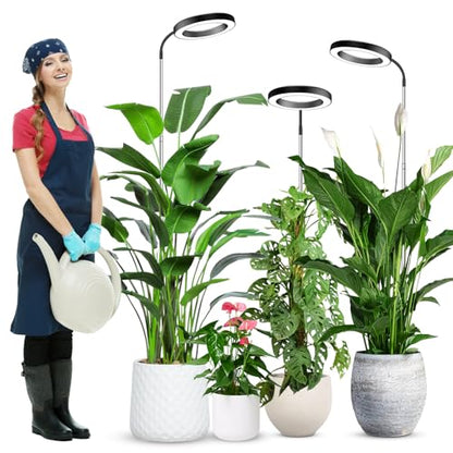 wolezek Grow Lights for Indoor Plants Full Spectrum, 80 LEDs 3 Colors - color: Black 3 Pack