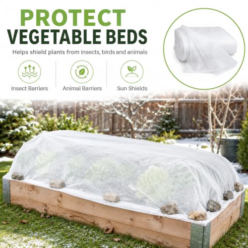 MAQIHAN Plant Covers Freeze Protection - 4.9ft x 16ft Frost Cloth for Plant - size: 4.9 ft x 16 ft