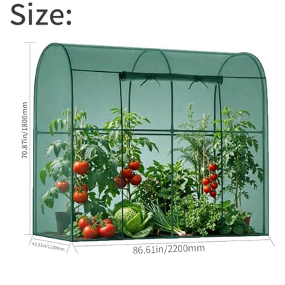 Crop Cages for Garden Plant, Plant Protection Tent with Zippered Door, Raised Bed Cover, Garden Bed Cover with Frame, Wind-Resistant Plant Cages for Outdoor Plants Vegetable Flower 87''*43''*71'' - size: 87''*43''*71''