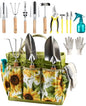 MOSFiATA 12Pcs Garden Tools Set, Heavy Duty Gardening Kit with Organizer Bag, for Digging, Weeding, Transplanting, Pruning Ideal Gardening Gifts - size: Garden Tools Set 12Pcs