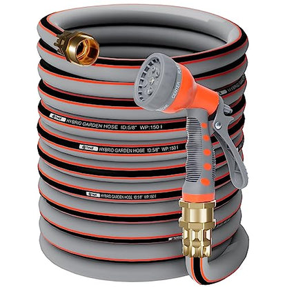 Garden Hose 100 ft 5/8, Rubber Water Hose Heavy Duty - size: 100ft