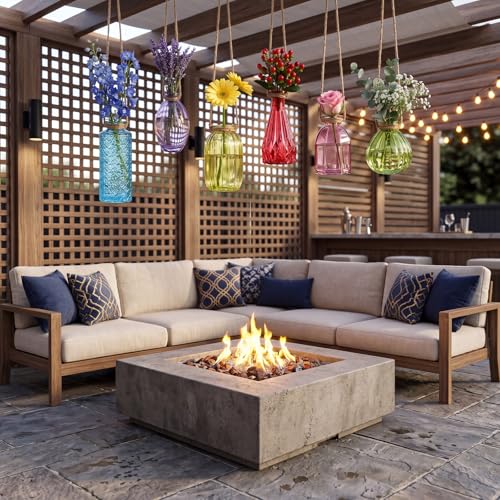 6 Pcs Stained Glass Hanging Propagation Vases, Bright - color: Saturation Colorful Series