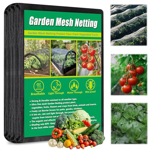 10 X 33 FT Black Thicker Garden Mesh Netting Pest Barrier for Raised Beds - color: Black Thicker Netting, size: 10x33ft