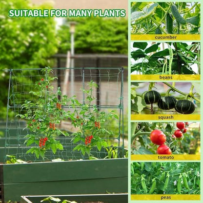 OTOSUNNY 50" x 48"Cucumber Trellis for Raised Garden Bed, Green - color: Green