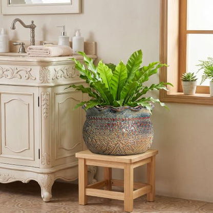 Ceramic Planter, 12 Inch Pots for Plants, Yellowish Brown - color: Yellowish Brown, size: 12 Inch
