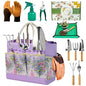 Garden Tool Set, 10 PCS Gardening Tools/Kit for Women,Gardener Gift - color: Purple