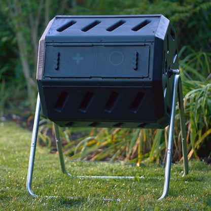 FCMP Outdoor IM4000 Dual Chamber Tumbling Composter (37 Gallon) - size: 37 gallon