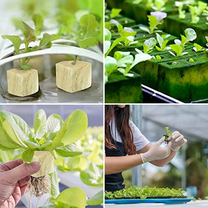 Legigo 1.5" Rockwool Cubes Seed Starter Plugs for Hydroponics, 196 Plugs - color: 4 Sheet, size: 1.5" Plugs
