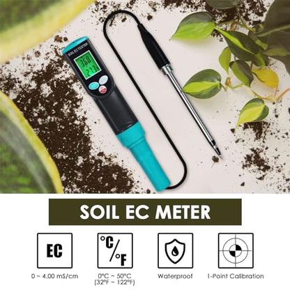 2 in 1 Digital Plants EC Meter Soil EC & Temperature Meter