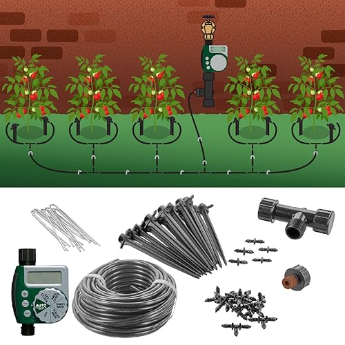 Orbit 91945 Tomato Garden Drip Irrigation Watering Kit w/Automatic Watering Timer - style: Traditional Timer