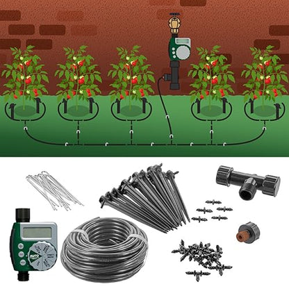 Orbit 91945 Tomato Garden Drip Irrigation Watering Kit w/Automatic Watering Timer - style: Traditional Timer