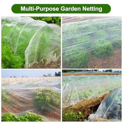 Jevrench 4 x 50 ft Garden Netting Row Cover, Ultra Fine Mesh for Plants - size: 4ft x 50ft