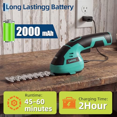 7.2V Cordless Grass Shear & Hedge Trimmer Handheld Lawn Garden Cutter