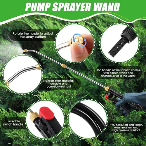 Enhon Extendable Sprayer Wand with Adjustable Nozzle, Filter & PVC Hose - size: 11.4 In