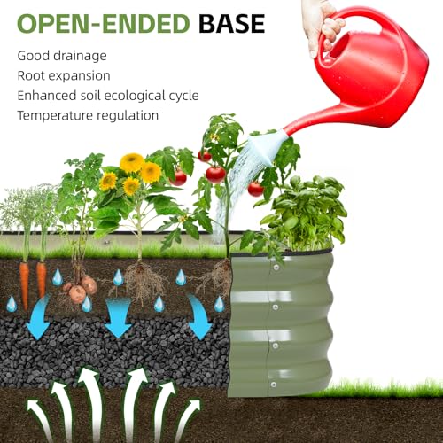 6-in-1 Modular Raised Garden Bed-8x3x1ft Adjustable 6 Sizes - color: Green, size: 8×3×1FT
