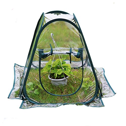 Mini Pop Up Greenhouse; 27"x27"x31"; Indoor/Outdoor; PVC/Steel; Zipper Closure; Green