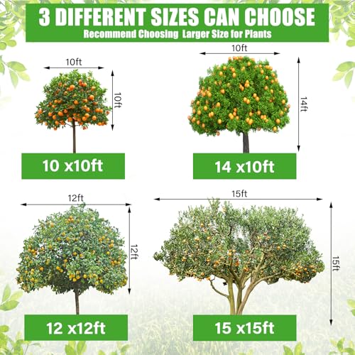 1 Pcs Large Fruit Tree Netting 15 X 15 Ft with Zipper Drawstring - size: 15 x 15 ft