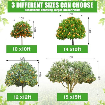 1 Pcs Large Fruit Tree Netting 15 X 15 Ft with Zipper Drawstring - size: 15 x 15 ft
