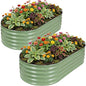 Galvanized Raised Garden Bed,2PCS 6x3x1.4ft Planter Box,OliveGreen - color: Olive Green, size: 6x3x1.4ft (2pcs)