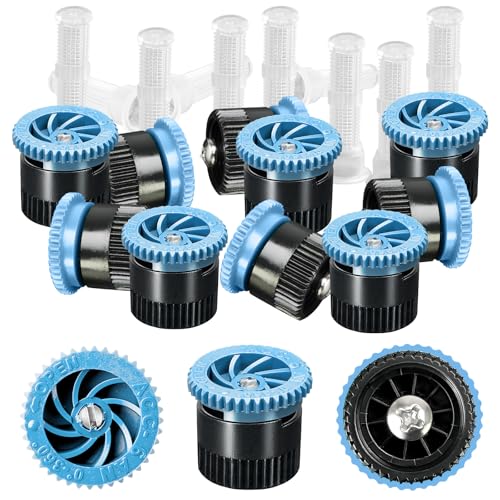 10 Pieces Variable Arc Nozzle, Pop-up Sprinkler Heads Replacement Compatible with Most of 360 Degree Adjustable Pop Up Sprinklers Spray Head for Garden Lawn Irrigation (6AN) - size: 6AN