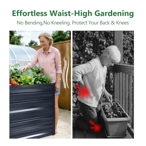 Galvalume Raised Garden Bed 8x4x1.95ft Tall Deep Planter Outdoor - size: 8x4x1.95 FT (1 PC)