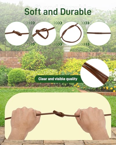 1/4" Drip Irrigation Tubing with 6" Emitter Spacing, (500 Ft Roll) Hydroponics Dripline with Built-in 0.5 GPH Dripper, Drip Line for Vegetation, Window Boxes and Garden (Brown) - size: 500FT