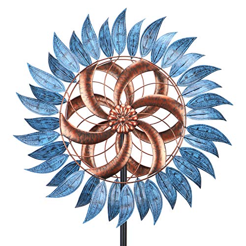 Wind Spinners Outdoor, Dual-Rotationl Wind Sculptures Windmill for Yard