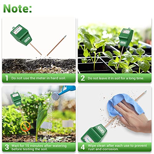 Dr.meter Long Probe Soil Moisture Meter Tester for Plants No Battery Needed - color: Green