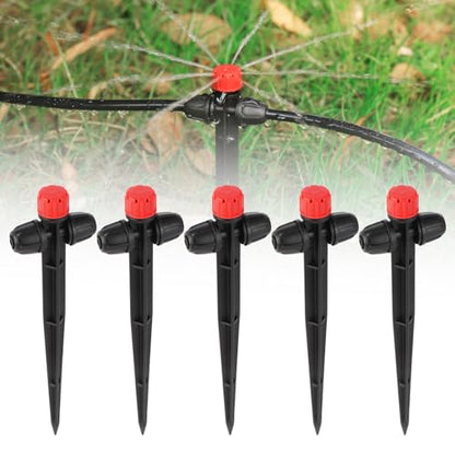 25 Pcs Drip Irrigation Fan Emitter for 1/4" Irrigation Tubing - style: 25 Pcs Drippers Red