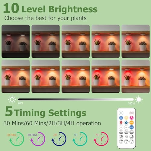 Rechargeable Battery Grow Light, Full Spectrum Indoor Cordless Plant Light