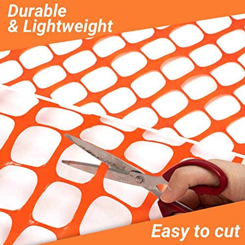 DOEWORKS Plastic Safety Fence, 4 ft x 100 ft Barrier Netting, Orange - color: Orange